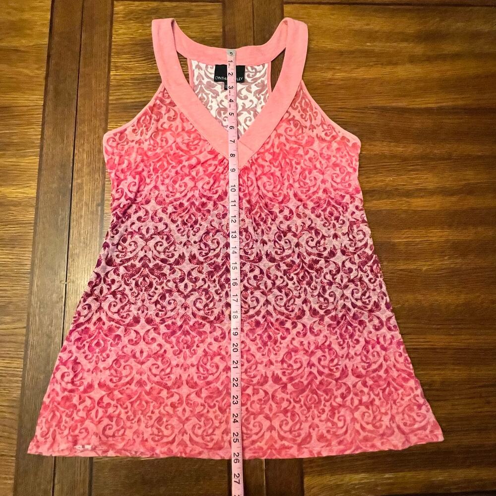 Cynthia Rowley Paisley Print Gradient Pink Purple Tank Size Large - Picture 9 of 10